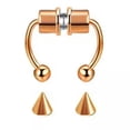 thumbnail image 4 of HOOUN Fashion Simple Nose Ring Non Piercing Magnetic Clip Cuff Nose Hoops Body Jewelry-Gold, 4 of 9