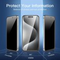 thumbnail image 2 of [2+2 Pack] DOCOCO Compatible with iPhone 15 Pro Max HD and Privacy Screen Protector with Camera Lens Protector, 9H Tempered Glass, HD Clear Case Friendly Anti-Scratch, 2 of 6