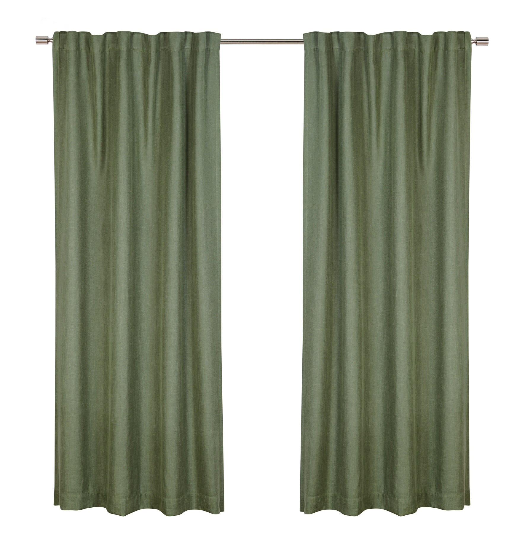 Better Homes & Gardens 100% Blackout Linen Blend Single Curtain, 50x95, Dark Cilantro