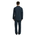 thumbnail image 2 of GLOBAL Conjunto de Pijama de Tejido Liso de Manga Larga para Hombre, Ropa de Dormir de Algodón, Ropa de Dormir Cómoda, Azul Marino y Cuadros Negros M, 2 of 6