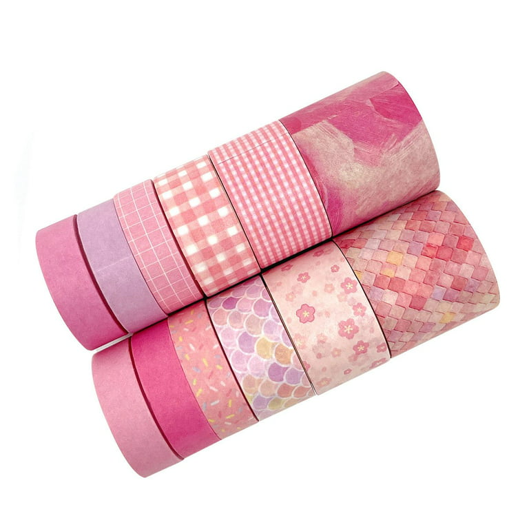 Wrapables Decorative Washi Tape Box Set for DIY Arts & Crafts, Scrapbooking, Diary, Stationery, Card-Making, Gift Wrapping (12 Rolls) Pink
