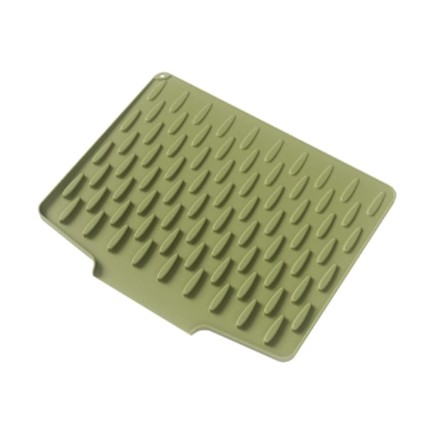 Tapete de silicona para secar platos, resistente al calor, para debajo del fregadero y el refrigerador. Verde
