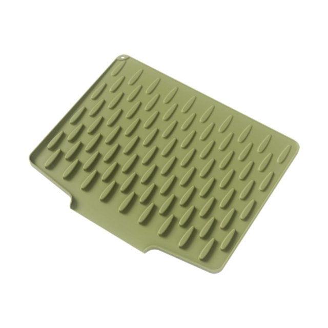 Tapete de silicona para secar platos, resistente al calor, para debajo del fregadero y el refrigerador. Verde