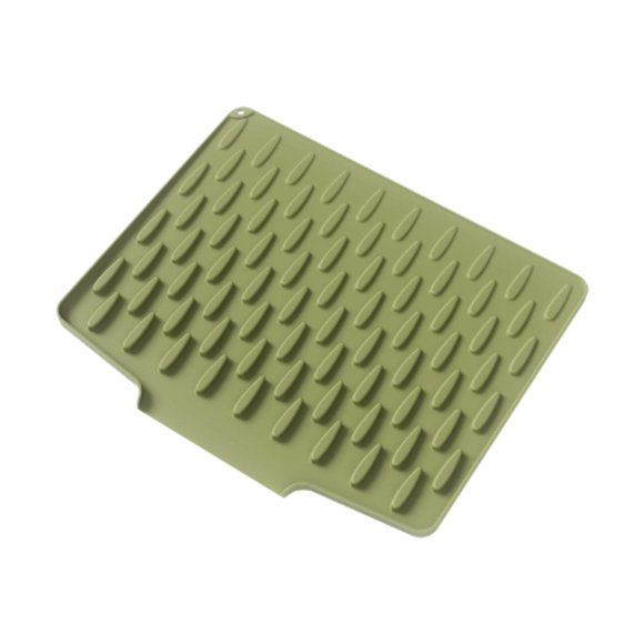 Alfombrilla de silicona para secar platos, fácil de limpiar, antideslizante, para debajo del fregadero del refrigerador. Verde