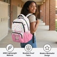 thumbnail image 4 of Kuiaobaty Baseball Print Backpack for Girls 8-12 Ice Cream Print Backpack with Padded Strap Multi Pockets School Bag Daypack for School, Pink, 4 of 7