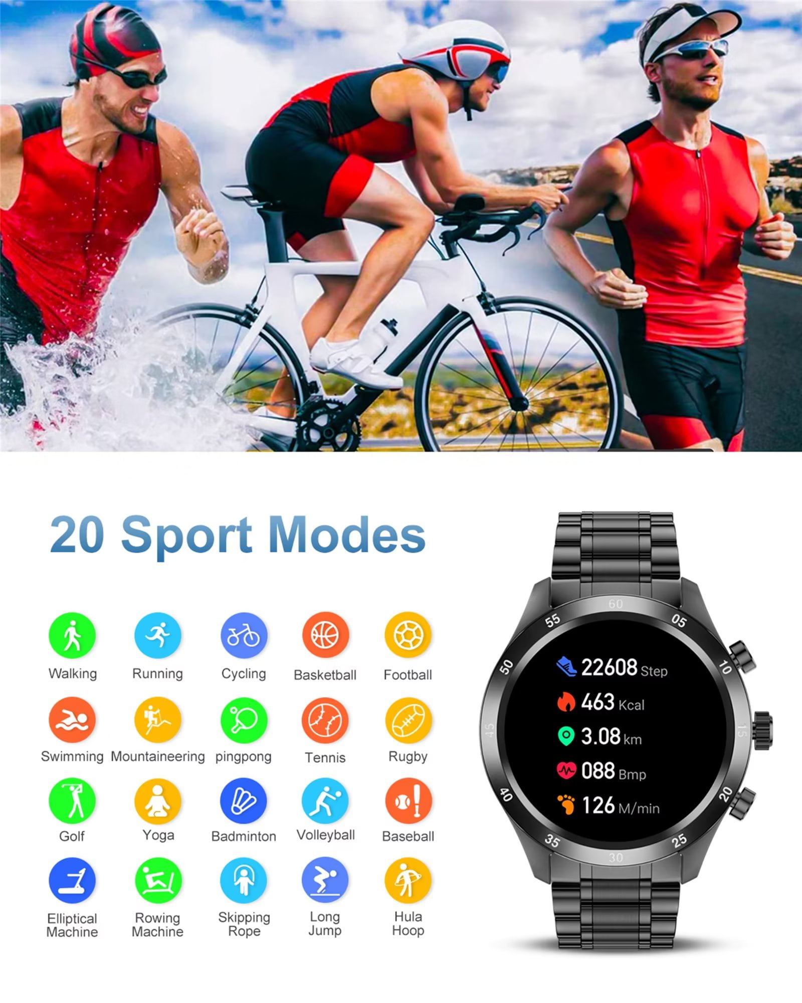 Buy LIGE Men Smart Watches for Android iPhone iOS Compatible Blood