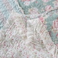 thumbnail image 6 of DaDa Bedding Hint of Mint Floral Pastel Cotton Patchwork Ruffle Bedspread Set (JHW-3036), 6 of 7