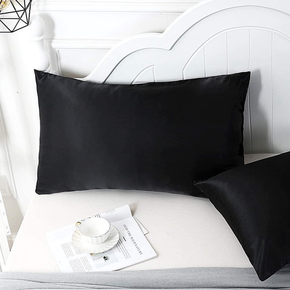 2 Pack Silky Pillowcases Set for Hair - Pillowcase Covers with Envelope Closure - Cool and Easy to Wash,Standard Size 20x26 Inches