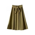 thumbnail image 3 of Topumt Women Elegant Elastic High Waist Pleated Fashion Bow Mid-calf Skirt, 3 of 6