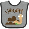 thumbnail image 3 of Inktastic I Like Dirt Earthworm Boys or Girls Baby Bib, 3 of 4