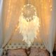 thumbnail image 4 of 2024, Atrapasueños para decoración de pared, atrapasueños de plumas blancas con luz, decoración artesanal para dormitorio o hogar, 4 of 4
