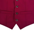 thumbnail image 5 of Boy's Formal Suit Vest Solid Dress Waistcoat Vest with Pockets for Wedding Pageant and Performance Elegant Sleeveless with Adjustable Back, Size 3-17 Years,Color:Red,8-9 Years, 5 of 7