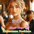 thumbnail image 5 of Rhinestone Chunky Choker Necklace Silver Sparkly Diamond Jewelry for Women, 5 of 5