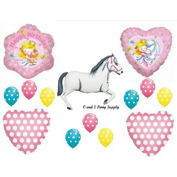 Sweet Princess and White Horse BIRTHDAY PARTY Balloons Decorations Supplies
