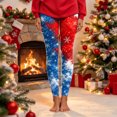 thumbnail image 6 of mgoYE Funny Christmas Leggings for Women High Waisted Tummy Control Printed Soft Stretchy Workout Yoga Pants Women Leggins L, 6 of 8