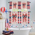 thumbnail image 4 of Independence Day Bow Kitchen Curtains Valances 3 Piece Set, 4th of July US Flag Red Blue Stripe Star Rod Pocket Tier Curtain and Valance Drapes for Small Window 36 Inch Length for Bedroom Cafe, 4 of 9