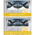 thumbnail image 6 of Flying Eagle Tie Up Valances Curtain, Mountains Blue Sky Kitchen Valances for Windows Decor, Rod Pocket Short Curtains Set for Bedroom/Bathroom, 60"x18", 6 of 9