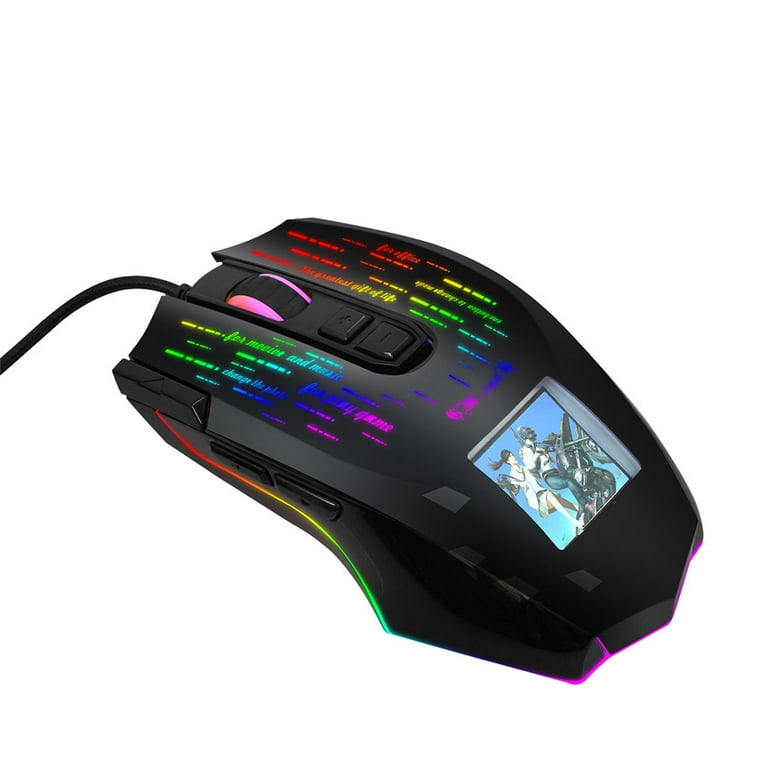 Kiplyki Wholesale Gaming Mouse with Touch-Screen Display 6400DPI RGB  Backlight Gamer Mice For PC