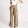 thumbnail image 2 of Soft High Waist Pull On Wide Leg Stretch Pants for Women Over 50, 2 of 8