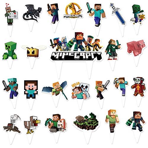 Toppers para Tartas de Videojuegos YUTIAN 25 Piezas Juguetes para Cupcakes