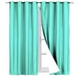 thumbnail image 3 of Home Bedroom Décor Set of 2 Panels K86 Mint Color 100% Blackout Full Room Darkening Thermal Window Curtain Grommets Top 37 inch wide X 84 inch length, 3 of 7