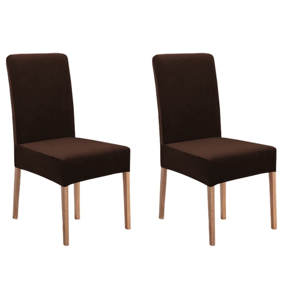 Injueey 2 paquetes/lote de exquisitas fundas para sillas de comedor artesanales-protección contra la suciedad para bodas elástico fácil de Conjuntos de muebles de sala de estar Marrón 2 piezas