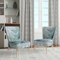 thumbnail image 2 of Designart "Shimmering Silver" Grey Abstract Landscape Upholstered Accent Chair - Modern Arm Chair For Bedroom, 2 of 5