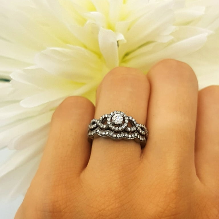 Black rhodium 2024 wedding ring