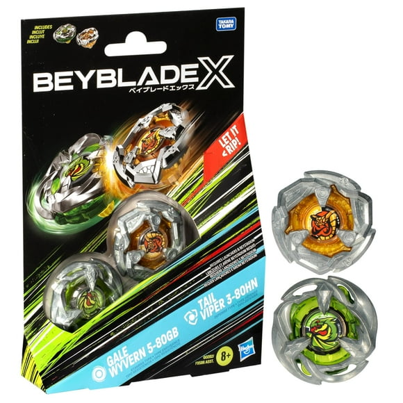 Set Beyblade, paquete doble, Gale Wyvern 5-80 GB y Tail Viper 3-80HN