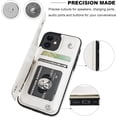 thumbnail image 7 of REQO Compatible with iPhone 12 Compatible with iPhone 12 Pro Wallet Case with Card Holder, PU Leather Kickstand Card Slots Case, Double Magnetic Clasp Durable Shockproof Cover 6.1 Inch(White), 7 of 7