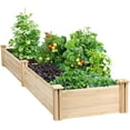 thumbnail image 7 of RONG-3 8x2ft Wooden Horticulture Raised Garden Bed Divisible Elevated Planting Planter Box for Flowers/Vegetables in Backyard/Patio Outdoor, Dark Brown, 95 x 25 x 11in, 7 of 7
