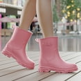 thumbnail image 7 of Women's Mid Calf Rain Boots Waterproof Fashion Garden Shoes Anti-slipping Soft Outsole Lightweight Rainboots Comfortable Insole Light Rain Shoes, 7 of 7