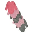 thumbnail image 2 of Hanes Baby 5-Pack L/S Bodysuits - pink, 6 - 12 months (Newborn), 2 of 3