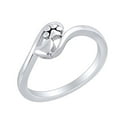 thumbnail image 2 of AFFY 14K White Gold over Sterling Silver Bypass Paw Heart Promise Ring for Women Ring-9, 2 of 4