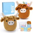 thumbnail image 1 of Kit de ganchillo CrochetBox, animales de peluche de vaca Highland para mayores de 12 años, 1 of 7