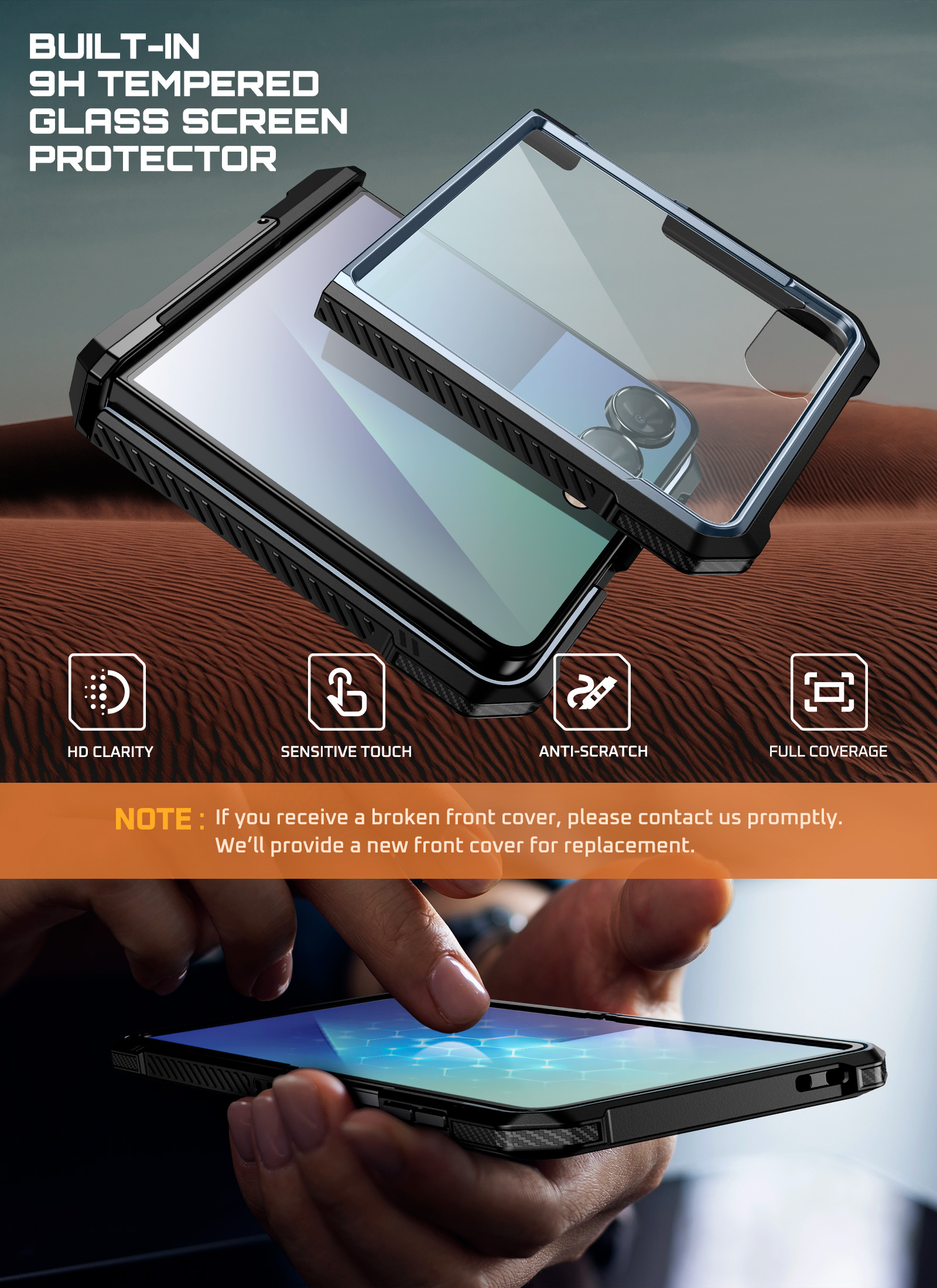 SUPCASE for Samsung Galaxy Z Flip 7 Magnetic Case with Stand & Front Screen Protector, Built-in N52 Magnets [Support MagSafe] Hinge Protection Full Body Military-Grade Rugged Back Phone Cover, Tilt