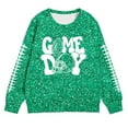 thumbnail image 4 of Fshinging Toddler Girls Football Sweatshirts Tops Game Day Letter Sequin Graphic Long Sleeve Crew Neck Kids Hoodie Tops Size 5-6 Years, 4 of 4