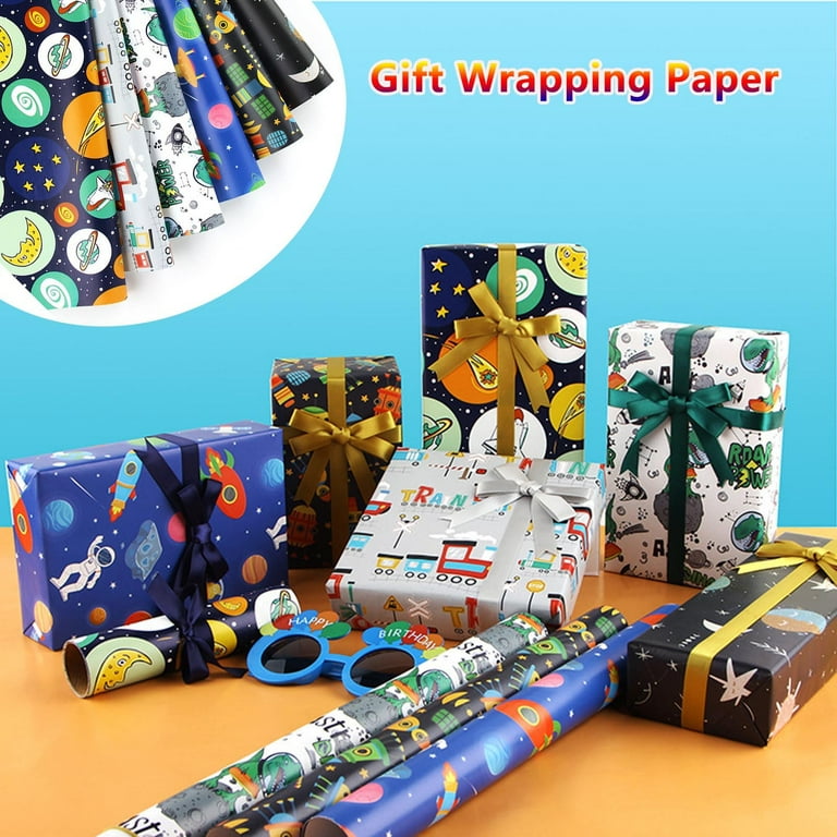 Dengmore Christmas Wrapping Paper 19.7x27.5 inches Spaceship Cute Children  Toy Birthday Gift for Kids Girls Boys Men Women Christmas Series Box  Wrapping Paper and Holiday Gift Wrap 