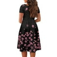 thumbnail image 5 of SCRAWLGOD Galaxy Cherry Blossom Dress Plus Size 4XL Women Casual Midi Dresses with Sleeves Lightweight Short Sleeve Swing Dresses Wide Neck Summer Swing Dress for Parties, 5 of 7