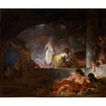 thumbnail image 2 of Jean-Honoré Fragonard 14x12 Black Ornate Wood Framed Double Matted Museum Art Print Titled: The Laundresses (C.1756-61), 2 of 5