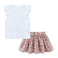 thumbnail image 3 of LittleSpring Toddler Girls Floral Cartoon Outfit Set, 2 Pieces, Toddler, 3 of 6