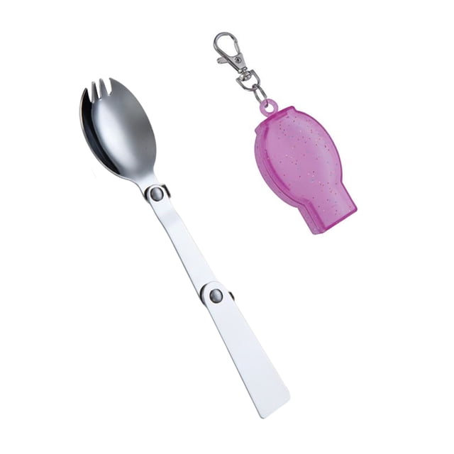 Bewildely Cubiertos para acampar de acero inoxidable, cubiertos portátiles, lavables, suaves, plegables, para exteriores, vajilla con estuche de Cocina y Comedor 1.5mm Spork Rosa Bewildely HA075279-03