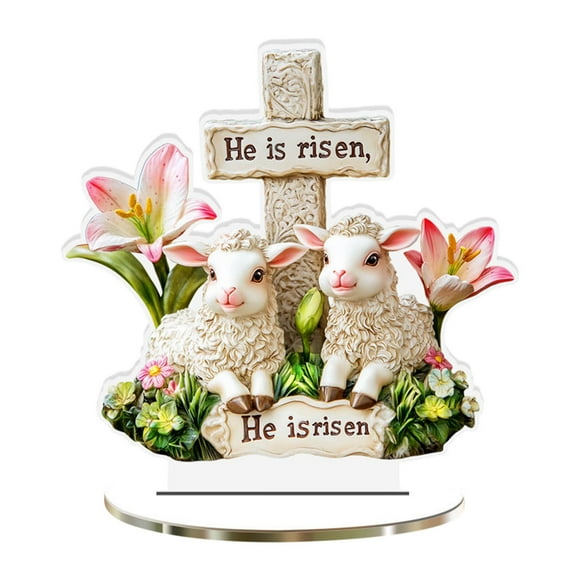Décoration de Bureau en Acrylique Lapin de Pâques Oeufs Décoration de Fête Ornement Ajouré