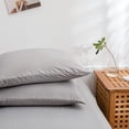 thumbnail image 5 of Move Over Light Grey Pillowcases Queen, Soft Washed Microfiber Pillow Cover Set of 2, Solid Pattern, 2 Pack, 5 of 7