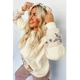 thumbnail image 2 of Beige Western Geo Pattern Patchwork Hoodie with Kangaroo Pocket - Casual Long Sleeve - [ZhiHiMeRi] | L, 2 of 12