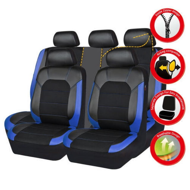 Funda de asiento de coche con costura tipo sándwich de cuero sintético y cuero artificial para Europa y Oriente Medio