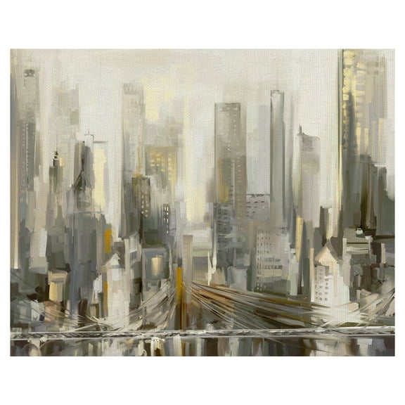 Masterpiece Art Gallery Lights New York City By Studio Arts Canvas Art Print 22" x 28"