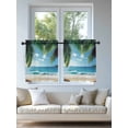 thumbnail image 4 of Coastal Ocean Tier Curtains 24 Inch Length,Sheer Curtains for Bedroom Living Room Window Sandy Beach Coconut Tree Blue Sky Scenery Small Half Window Kitchen Curtains & Drapes 27.5"x24" 2 Panels, 4 of 6