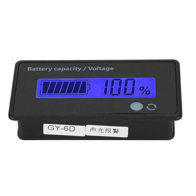 Battery Meter, Digital Battery Capacity Voltage Meter with Alarm, 12-84V LCD Capacity Monitor, Lithium Ion Battery Indicator with Switch Cable for Golf Cart Boat Car RV Motorcycle