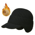 thumbnail image 1 of Outdoor Riding Elastic Warm Ear Protection Knitted Hat for Men Women  Unisex Fleece Warm Winter Hats with Visor Windproof Ear Flap, 1 of 4
